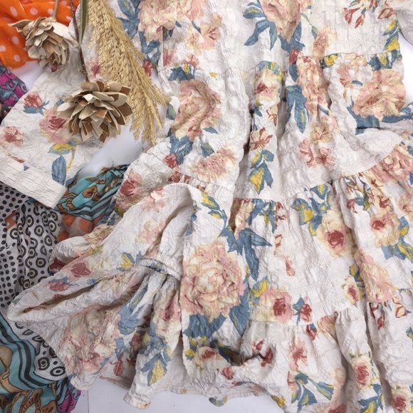 New Zara Floral Dress in Pastel Grey and Pink Sz S - Picture 4 of 14